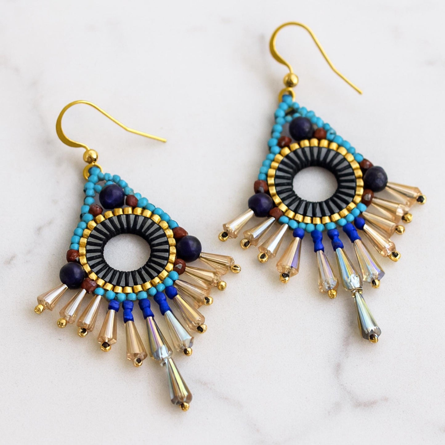 Triangle Beaded Earrings