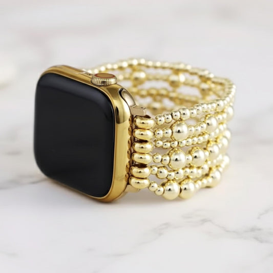 Gold Beaded Smartwatch Band