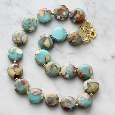 Turquoise Imperial Jasper Necklace