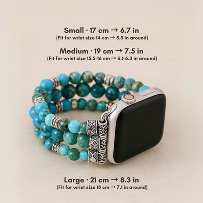 Green Jade Gemstone Bracelet Band Natural Stone Watch Strap for Women