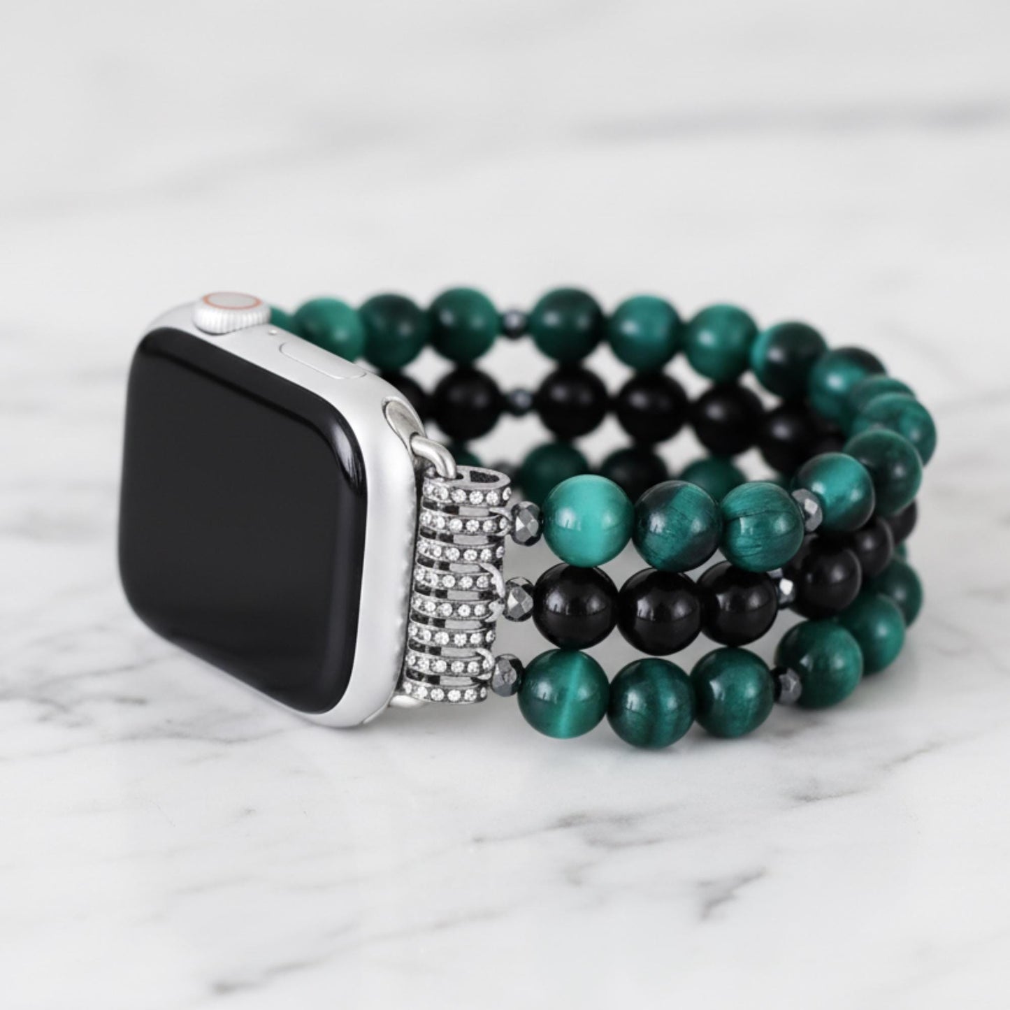Green Jade Gemstone Bracelet Band Natural Stone Watch Strap for Women