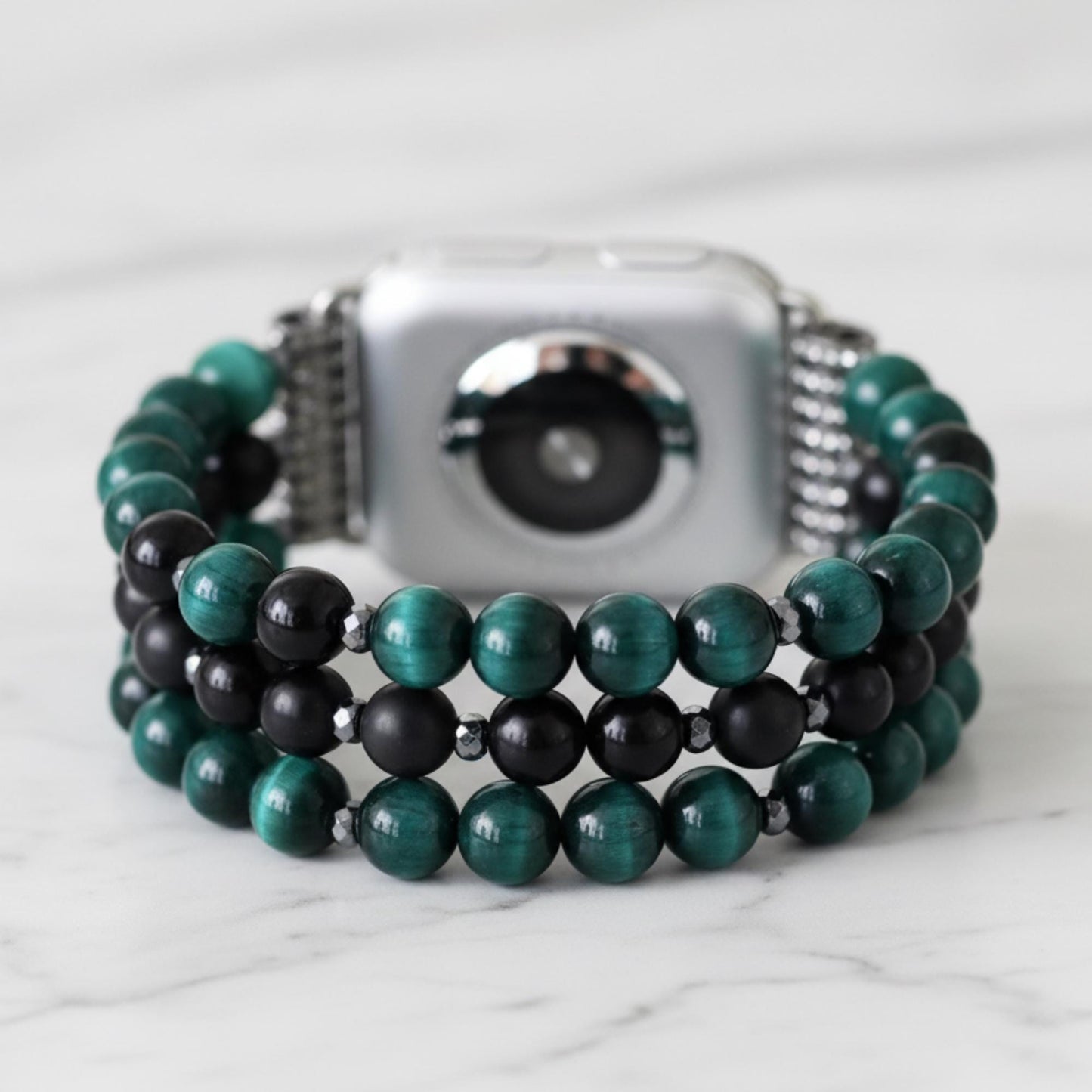 Green Jade Gemstone Bracelet Band Natural Stone Watch Strap for Women