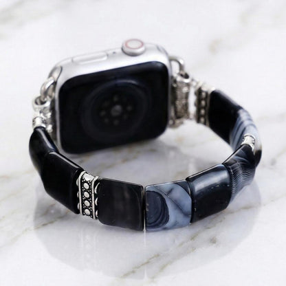 Black Agate Watch Band | Natural Stone Bracelet | Women Gift