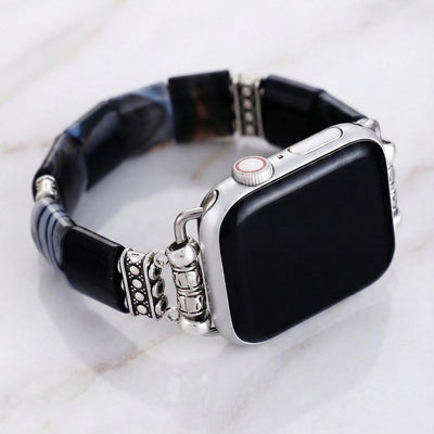 Black Agate Watch Band | Natural Stone Bracelet | Women Gift
