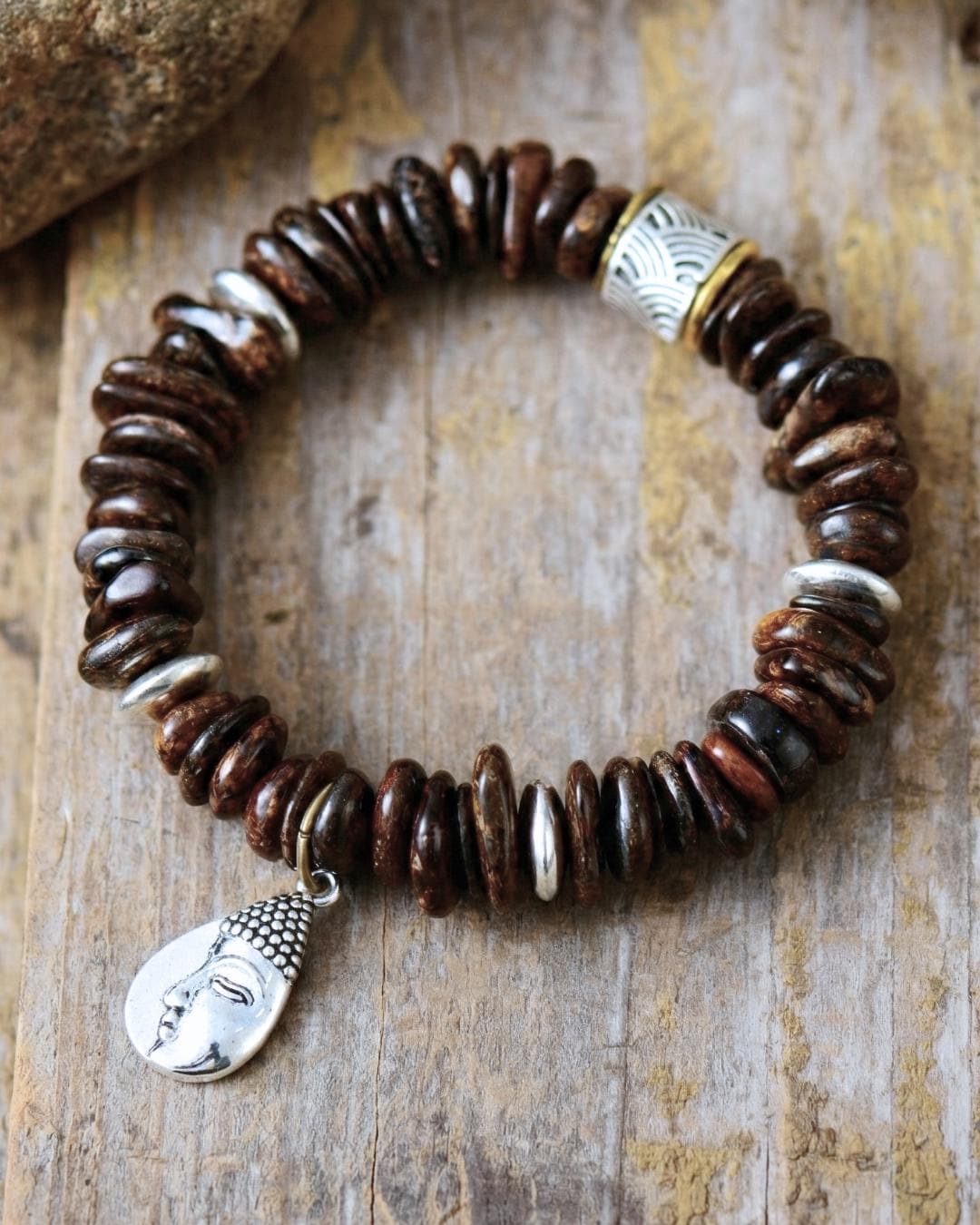 Bronzite Buddha Charm Bracelet