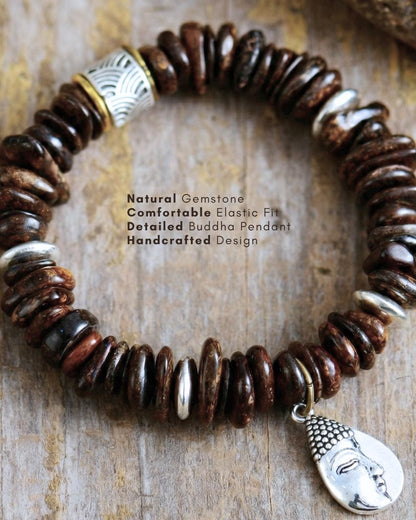 Bronzite Buddha Charm Bracelet