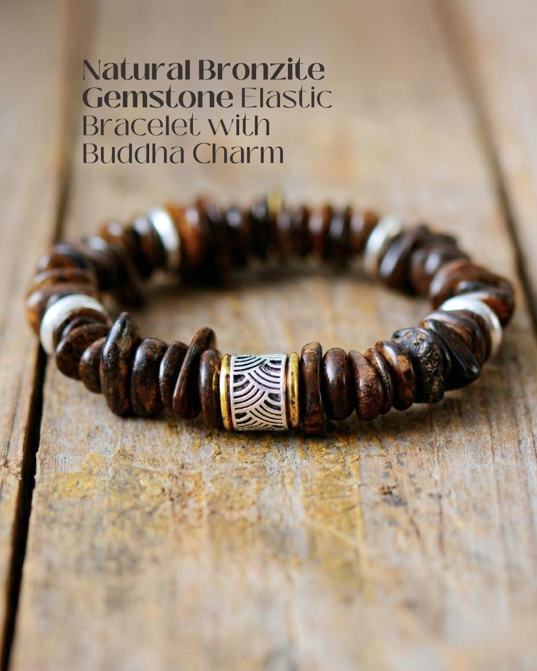 Bronzite Buddha Charm Bracelet