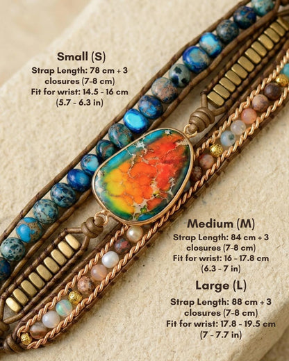 Imperial Jasper Beaded Wrap Bracelet
