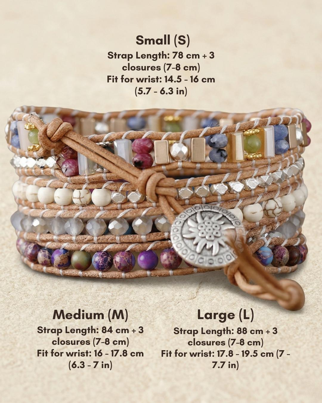 Imperial Jasper Leather Wrap Bracelet